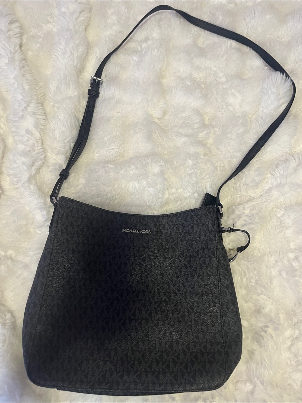 Michael Kors Black Signature Shoulder Bag with Adjustable Strap